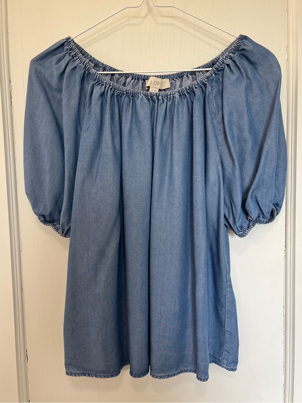 Blue peasant top by LOFT, XS